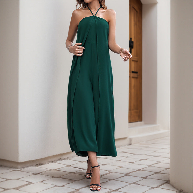 Damen Jumpsuit Trägerlos Weites Design Norvielle - Norvielle