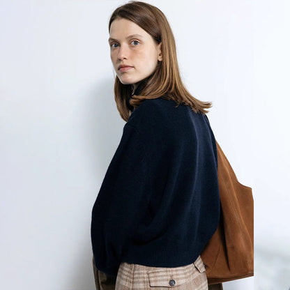 Damen Langarm-Pullover Hoher Kragen Norvielle