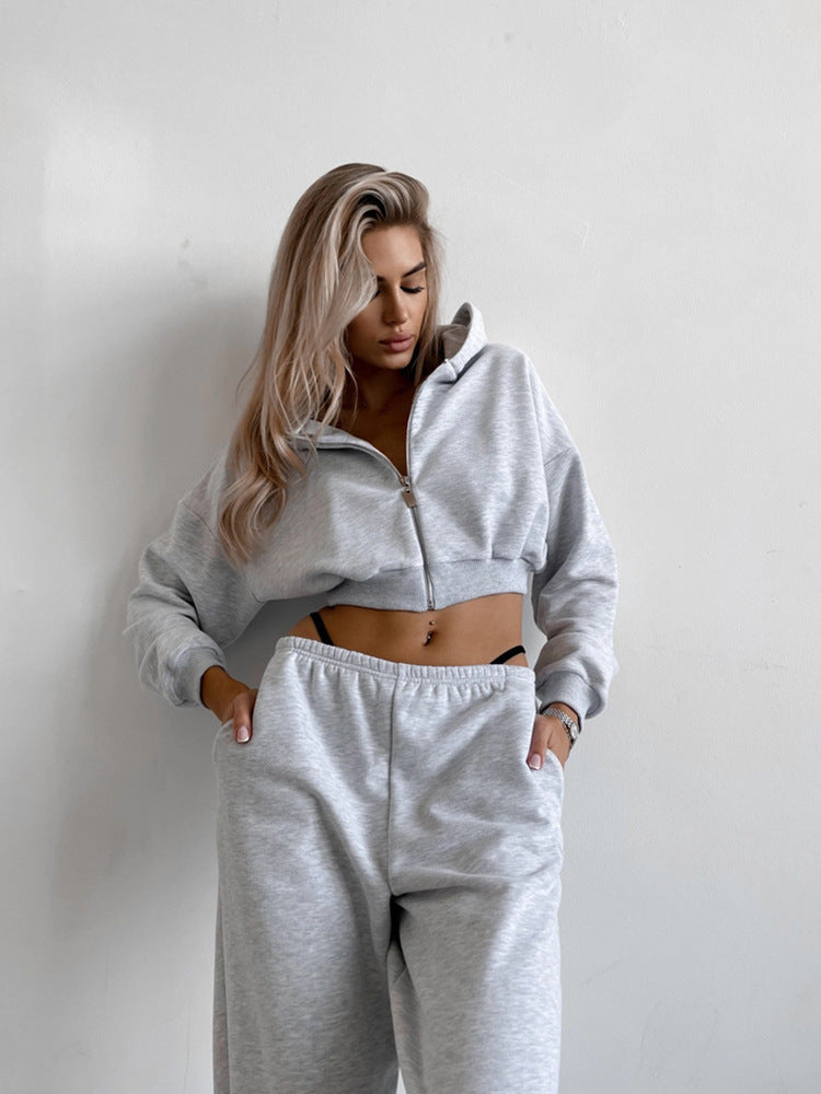 Damen Cropped Hoodie Elastisch Weit Bequem