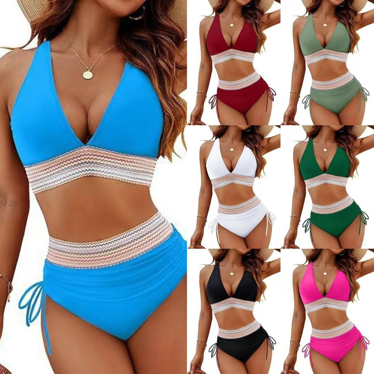 Damen Hochtaillierter Bikini Cut-Out Verstellbare Träger Norvielle - Norvielle