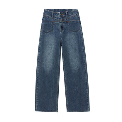 Damen High-Waist Jeans Weiter Schnitt Bequem Norvielle