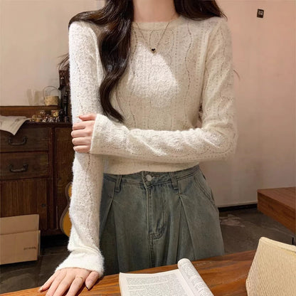 Damen Feinstrickpullover Langarm Norvielle