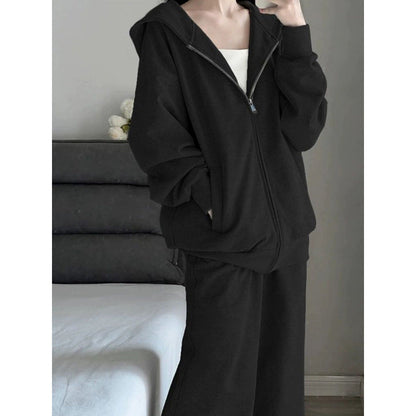 Damen Oversized Sportanzug Kapuze Taschen Norvielle