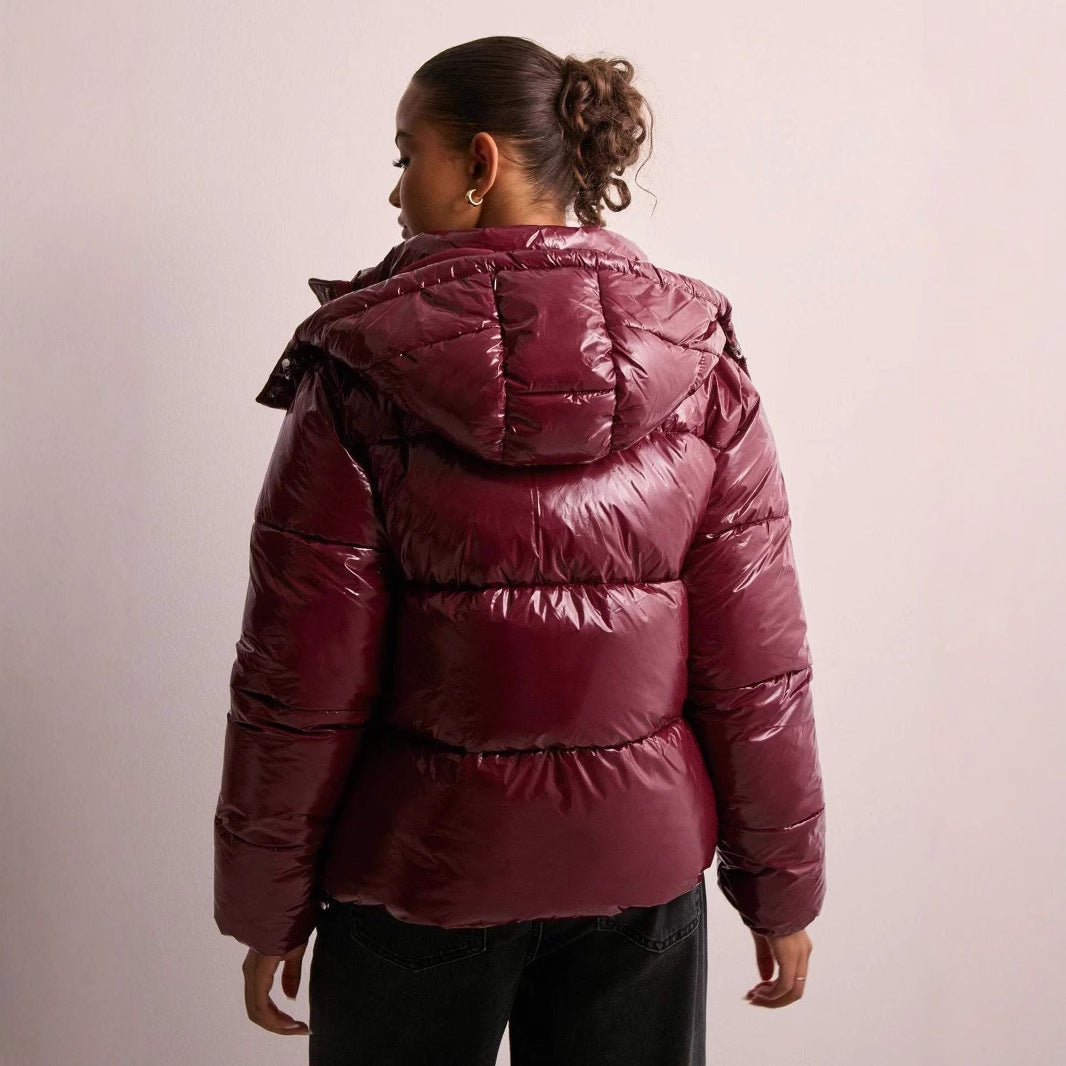 Liorra Damen Pufferjacke Kapuze Warmfüllung Glänzend