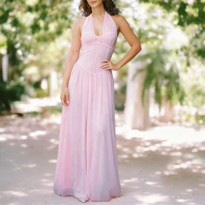 Damen Maxikleid Trägerlos Elegant Norvielle