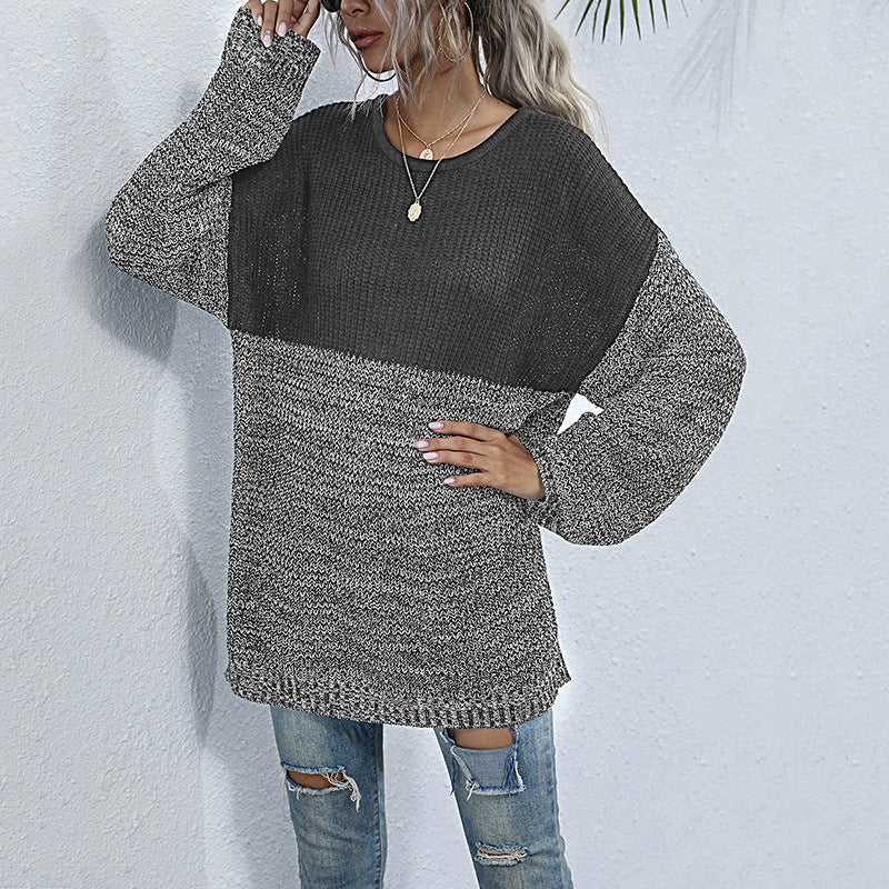 Damen Strickpullover Oversized Lässig Bunt