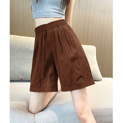Damen Shorts Elastischer Bund Seiten-Taschen Bequem