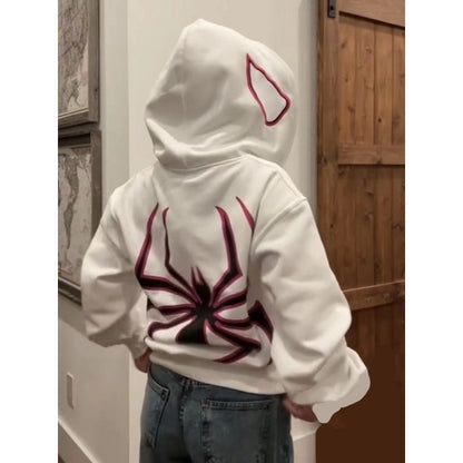 Damen Kapuzenpullover Spinnenmotiv Norvielle