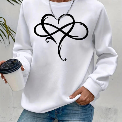Damen Sweatshirt Herzdesign Entspannt Norvielle