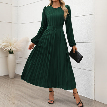 Damen Maxikleid mit Gürtel Tailliert Norvielle