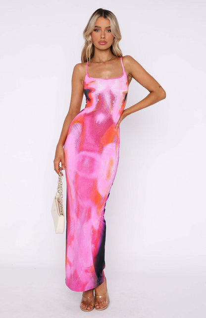 Damen Maxikleid Grafisches Design Tailliert Norvielle
