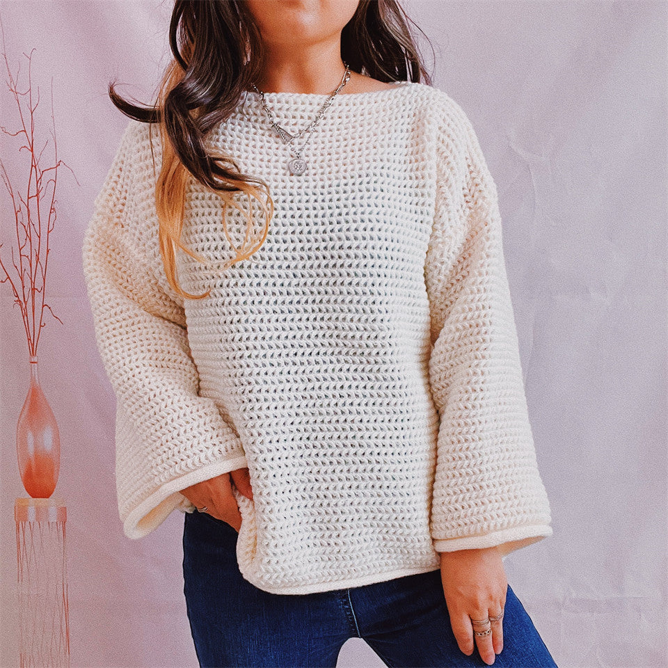 Damen Strickpullover Weit Locker Norvielle