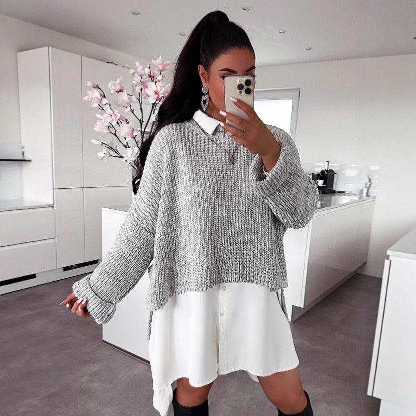 Damen Pullover Strukturiert Weit Norvielle - Norvielle