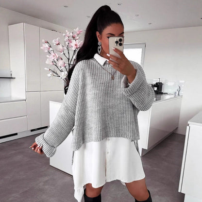 Damen Pullover Strukturiert Weit Norvielle - Norvielle
