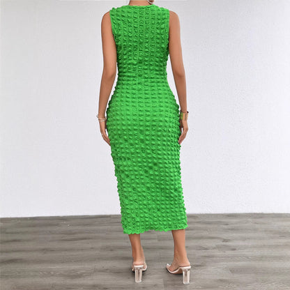 Damen Figurschmeichelndes Midi-Kleid Struktur Norvielle