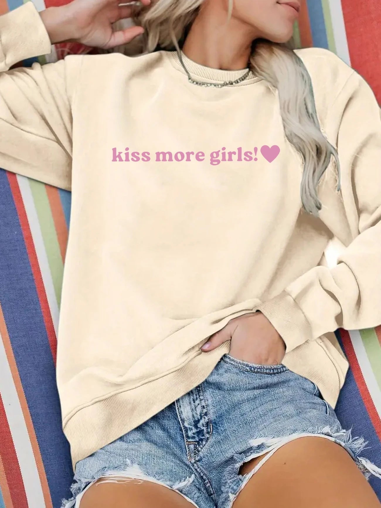 Damen Sweatshirt Lässig Mit Schriftzug Norvielle