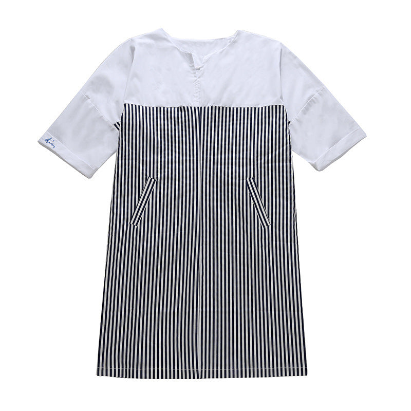 Damen Hemdkleid Gestreift Kurzärmelig Norvielle