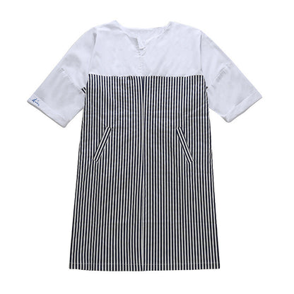Damen Hemdkleid Gestreift Kurzärmelig Norvielle