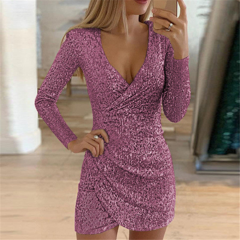Damen Partykleid V-Ausschnitt Figuroptimierend
