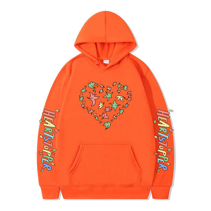 Damen Kapuzenpullover Herz- und Blattmotiv Norvielle