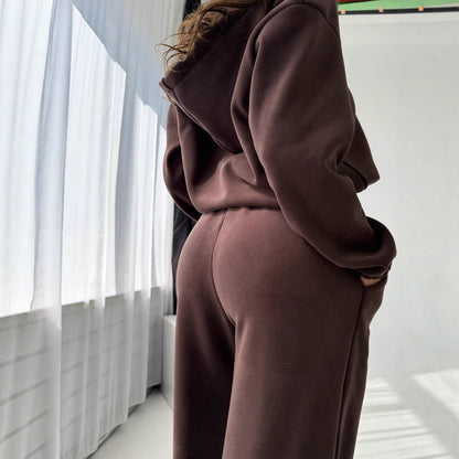 Damen Fleece Jogginganzug Gemütlich Norvielle