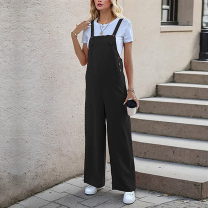 Damen Latzhose Weit Bequem Mit Taschen Norvielle