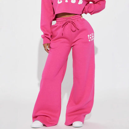 Damen Jogginghose Elastischer Bund Auffälliger Schriftzug