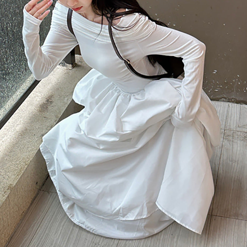 Damen Off-Shoulder Maxikleid mit Trägerdetails Modern Eleganz
