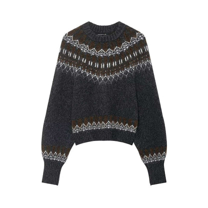 Damen Strickpullover Norwegermuster Weit - Norvielle