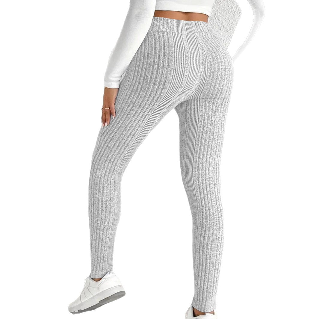 Damen Leggings Figurbetont Streifenmuster