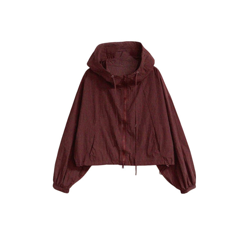Damen Sportjacke Cropped Verstellbarer Kordelzug Norvielle