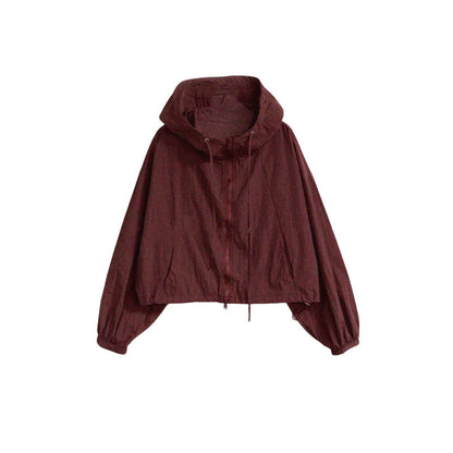 Damen Sportjacke Cropped Verstellbarer Kordelzug Norvielle