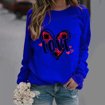Damen Sweatshirt Herzdesign Lässig Norvielle