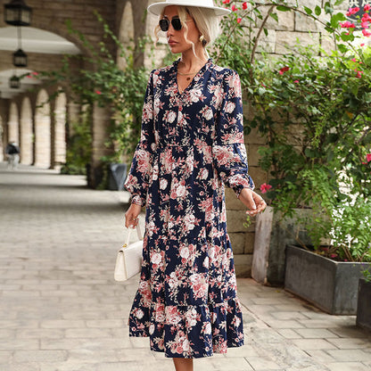 Damen Maxikleid Florales Volantdesign Norvielle