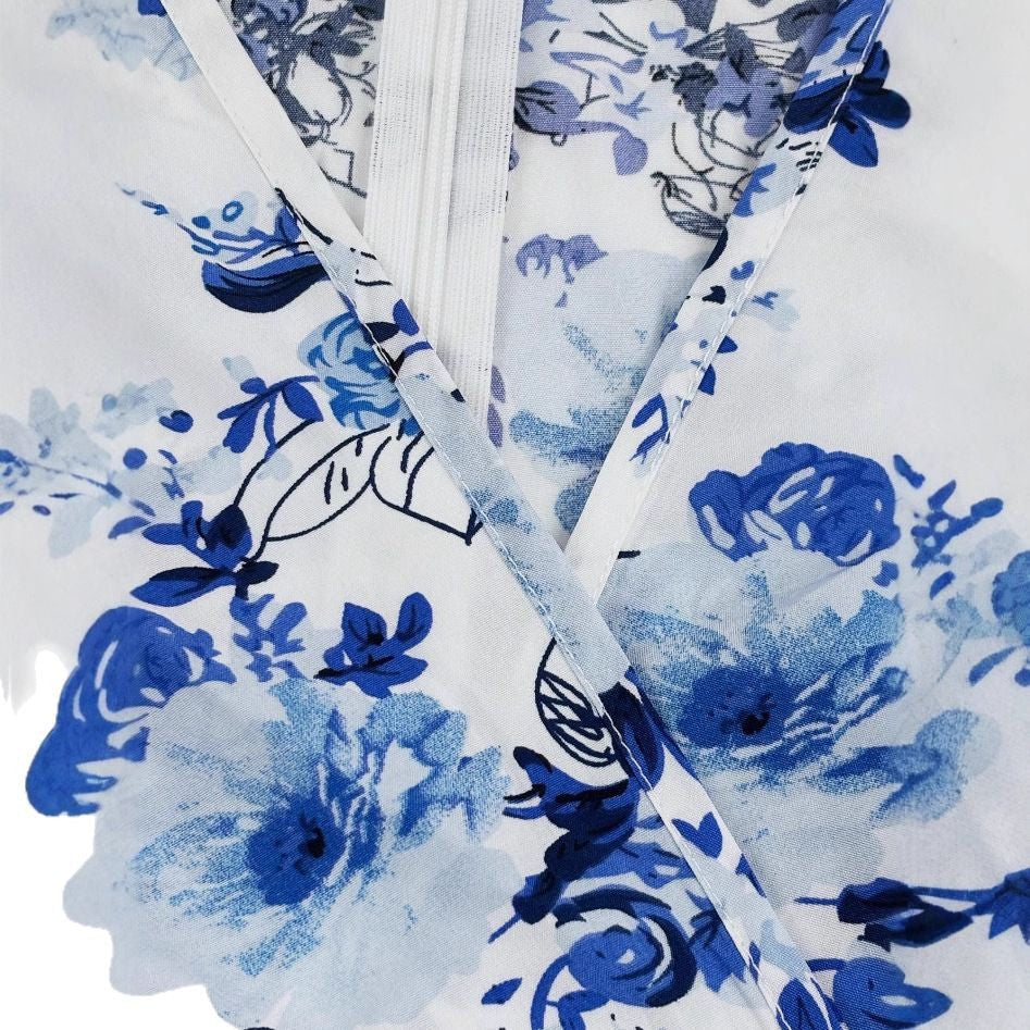 Damen Wickelkleid mit Rüschendetails und Taillengürtel Floralmuster