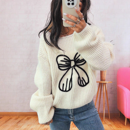 Damen Pullover Lässig Schleifendesign Norvielle - Norvielle