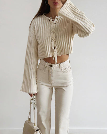 Damen Strickpullover locker Norvielle Zopfdesign