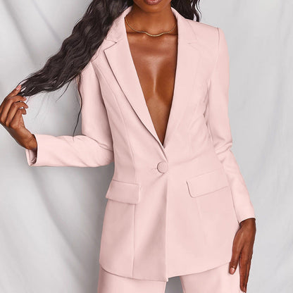 Damen Hosenanzug Taillierter Blazer Weite Hose Norvielle