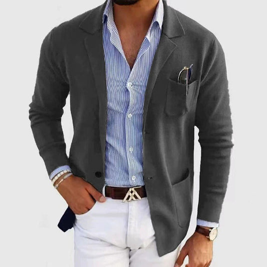 Herren Strickblazer Lässig Praktische Taschen Bequem Norvielle - Norvielle