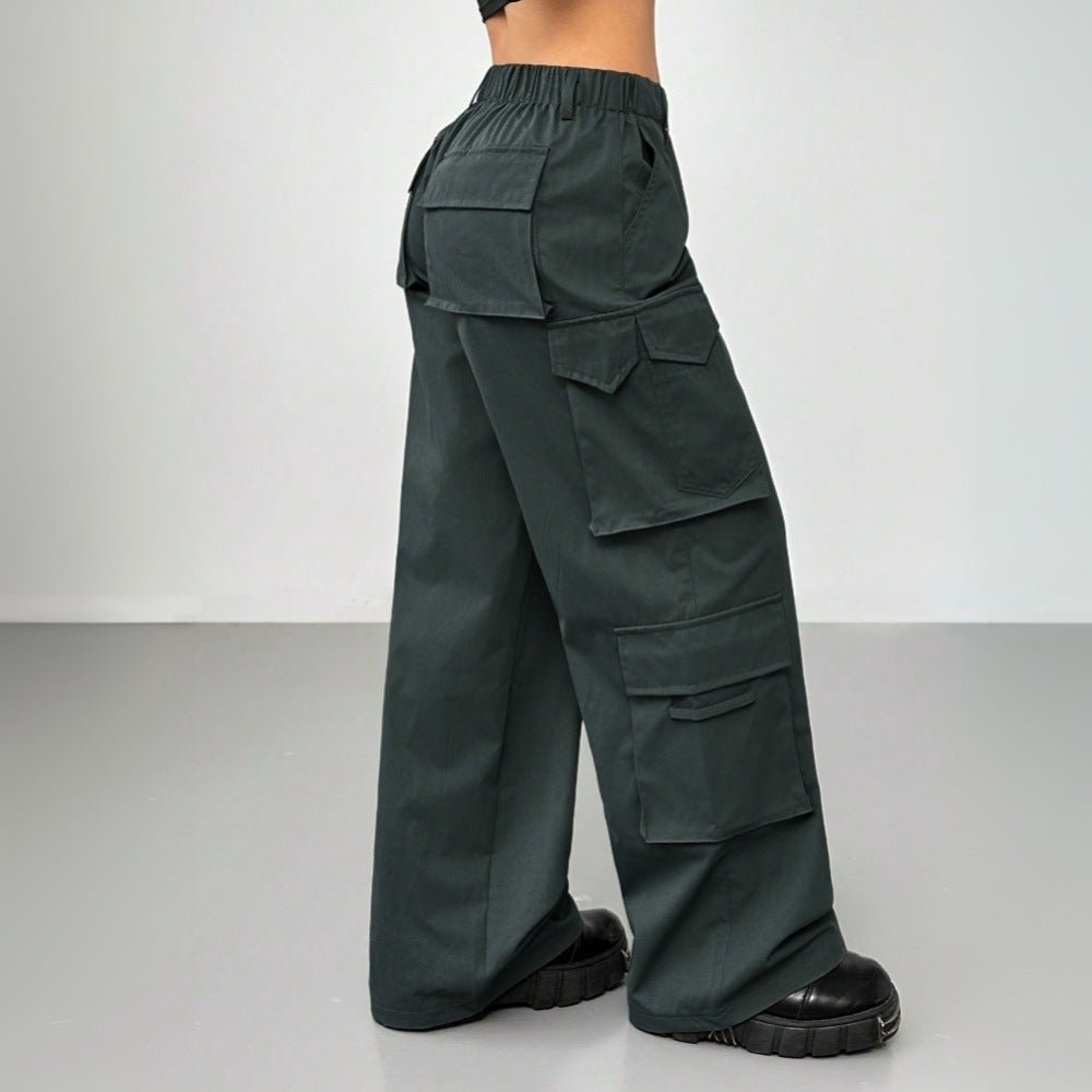 Damen Cargo-Hose Elastischer Bund Praktische Taschen