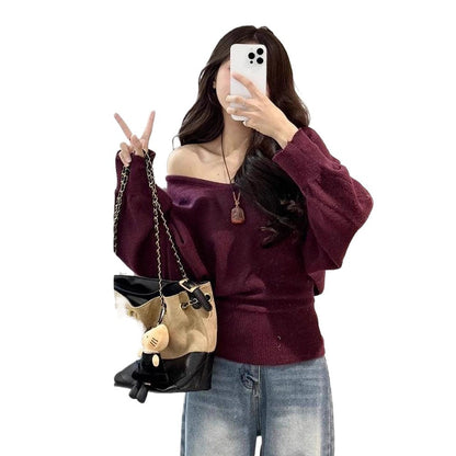 Damen Pullover V-Ausschnitt Bindegürtel Norvielle