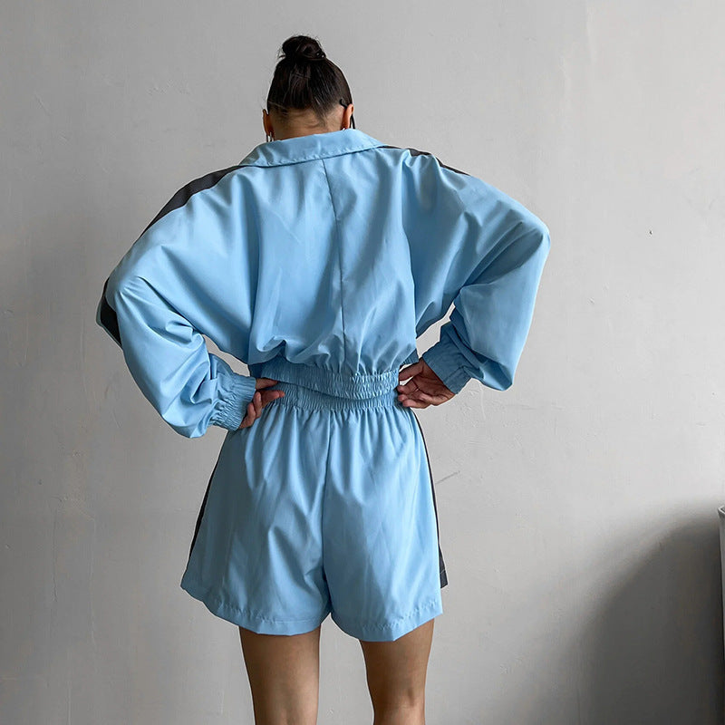 Damen Windbreaker Shorts Anzug Norvielle