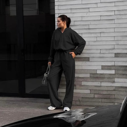 Damen Jumpsuit mit Kapuze und weitem Schnitt Norvielle