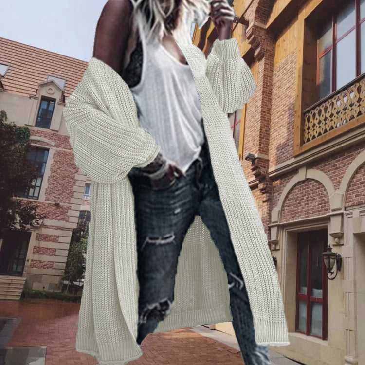 Damen Cardigan Grobstrick Voluminöse Ärmel Norvielle