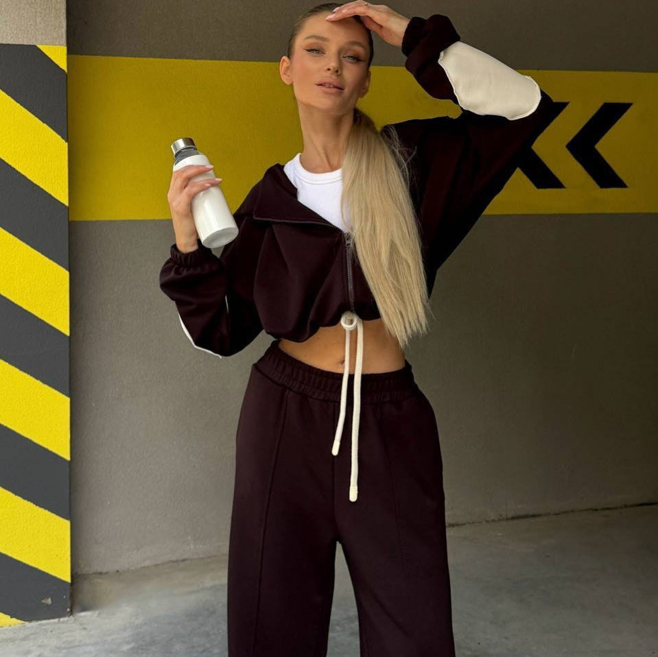 Damen Sportanzug Hochtaillen Elastisch Norvielle