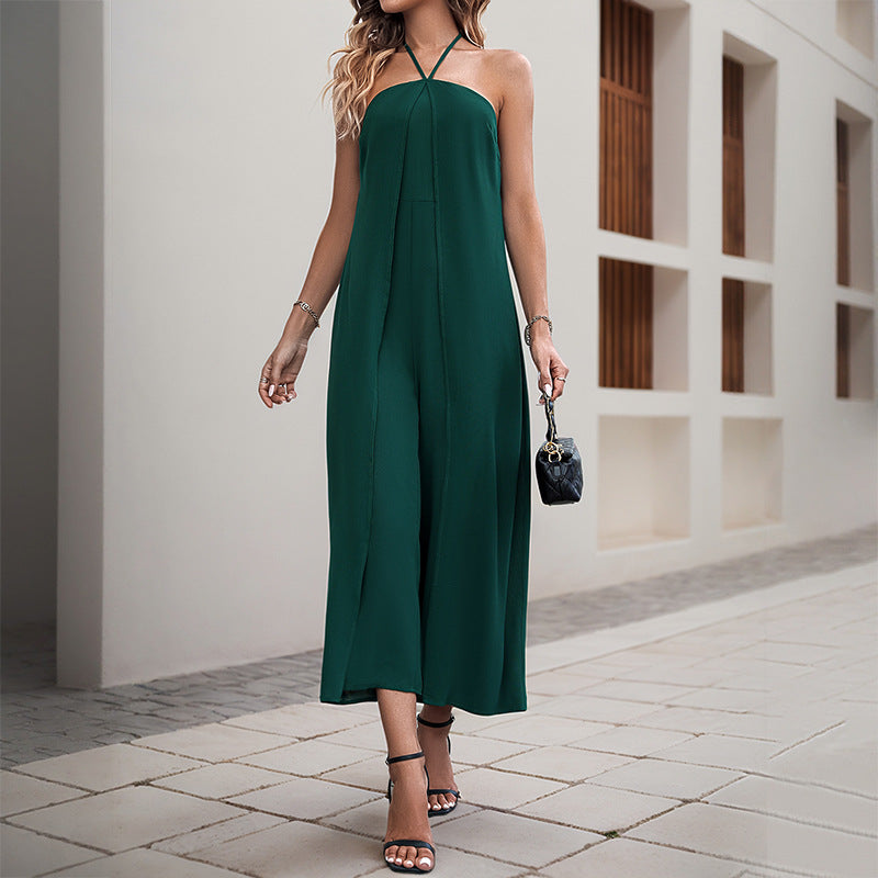 Damen Jumpsuit Trägerlos Weites Design Norvielle