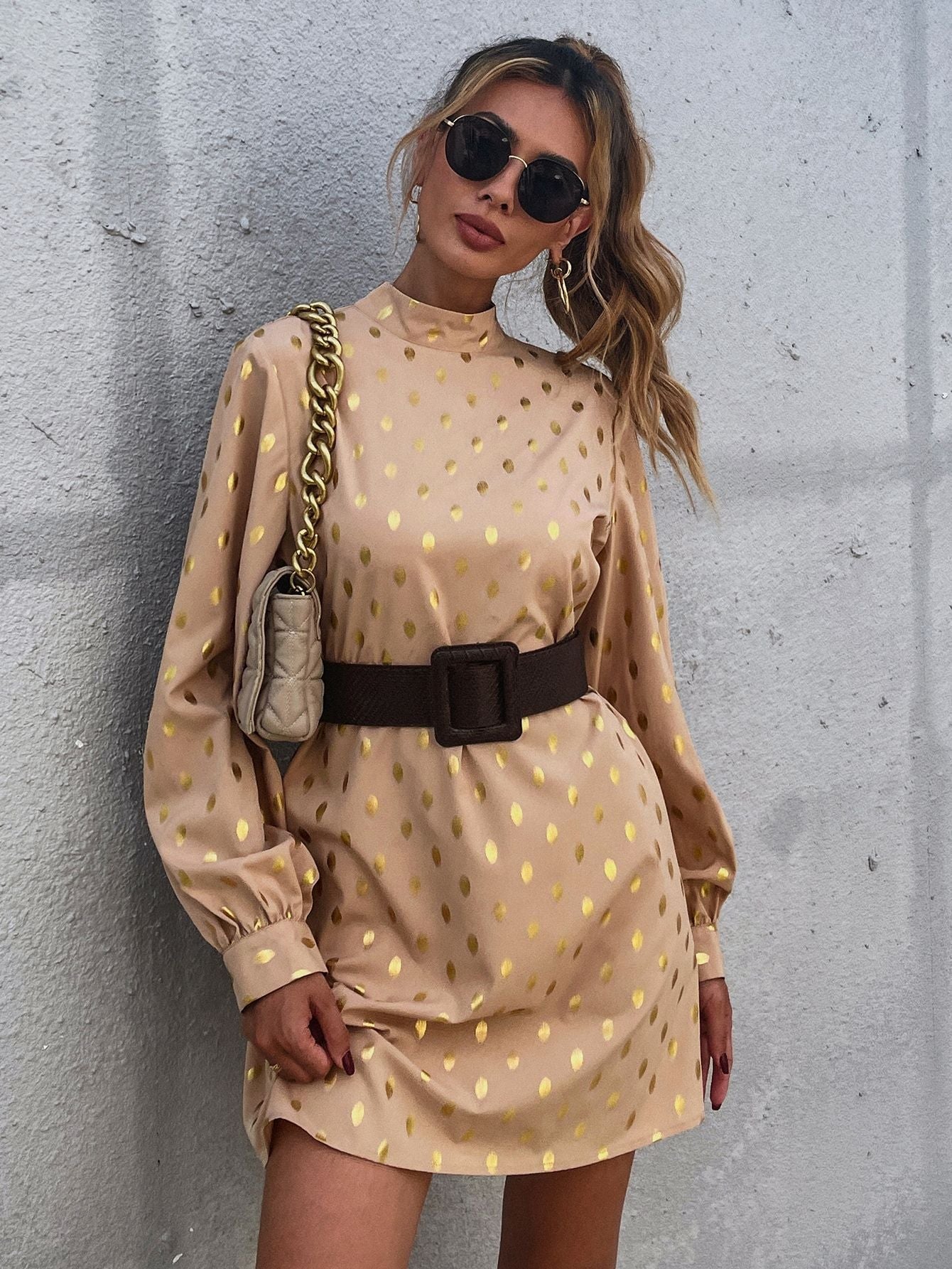 Damen Minikleid Glänzende Akzente Lässiger Schnitt Norvielle