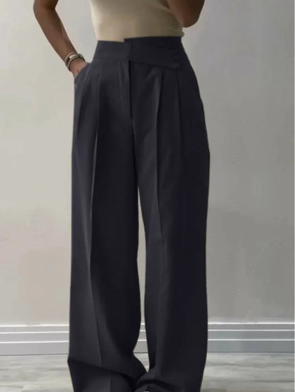 Damen Bügelfaltenhose Weite Bein Norvielle