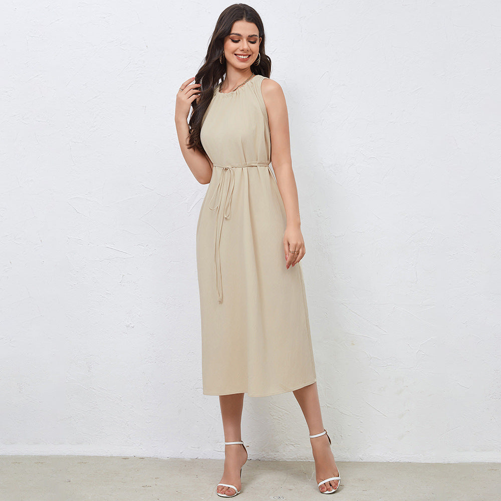 Damen Midikleid Kordelzug Schwingender Saum Norvielle