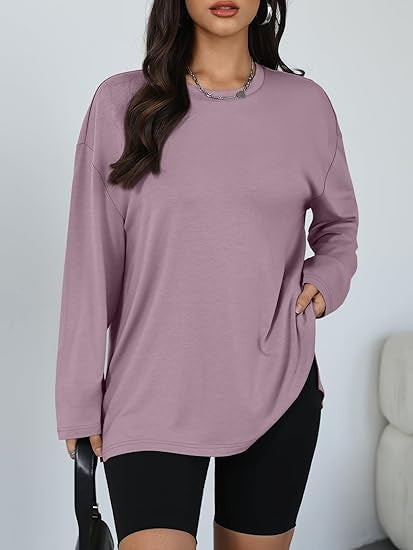 Damen Longsleeve T-Shirt mit Seitenschlitzen Norvielle